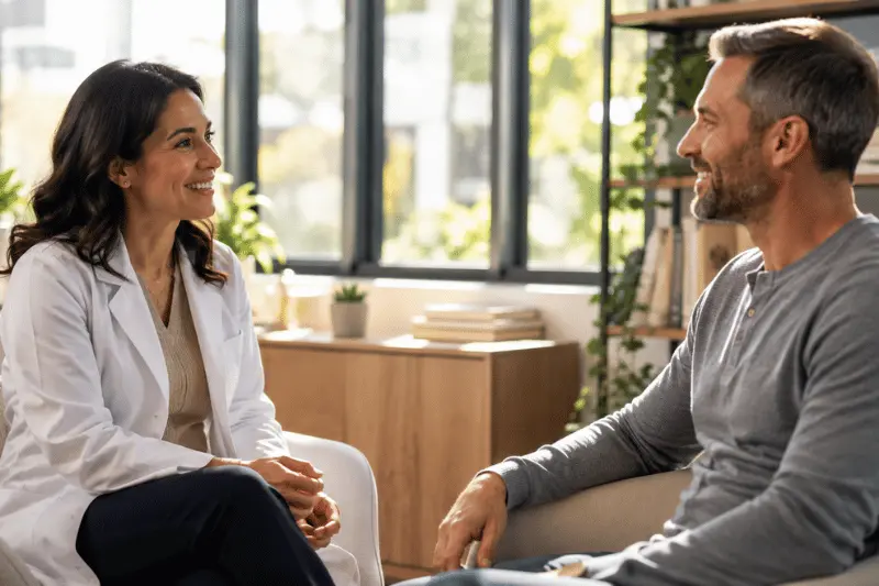 Patient talking with a primary care doctor in Albuquerque